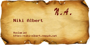 Niki Albert névjegykártya