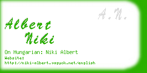 albert niki business card